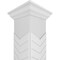 Ekena Millwork Craftsman Classic Square Non-Tapered Chevron Modern Fretwork Column w/ Crown Capital & Crown Base CC1009ENCVDCRCR - alternate 3